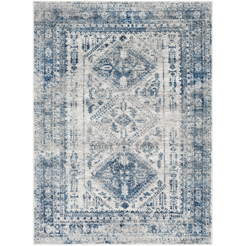 Tapis oriental Fitz, Rectangle 12 pi x 15 pi, Sky Blue