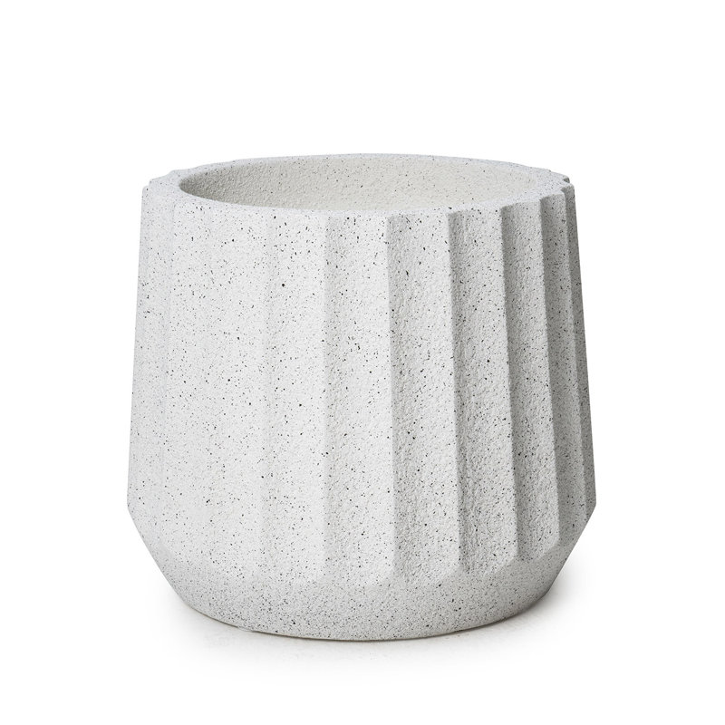 Jardinière Jaskiran mouchetée à hauteur de 14 pouces, Blanc