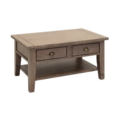 Ballindam Solid Wood 4 Legs Coffee Table with Storage