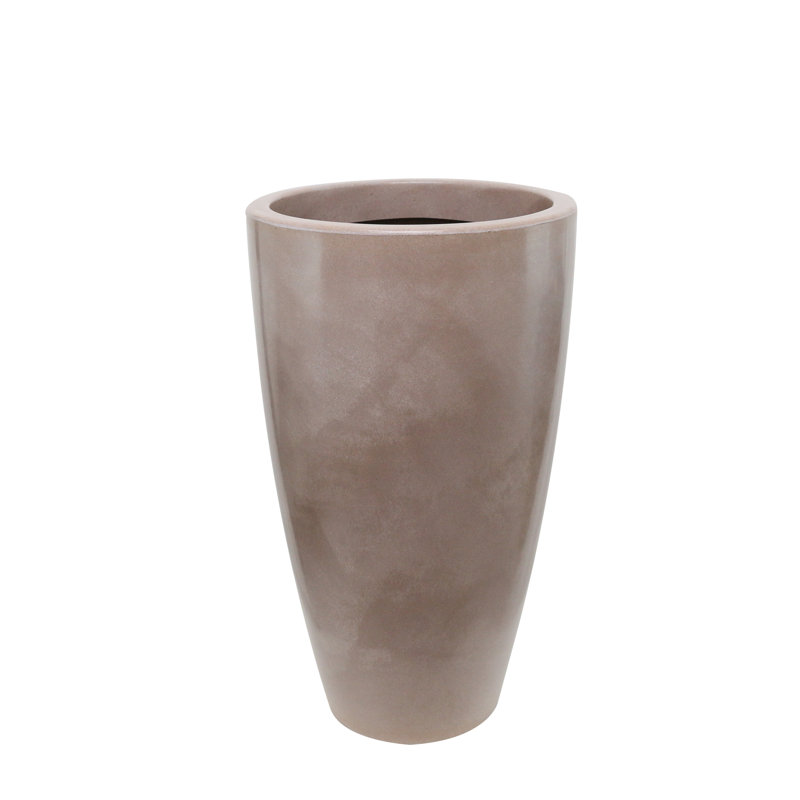 ECOBO Eco-Friendly Round Pot Planter, VicenzaIndoor/Outdoor use,Four Season Use, Marbled Light Brown