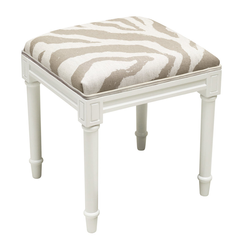 Ahloni Solid Wood Accent Stool, Taupe