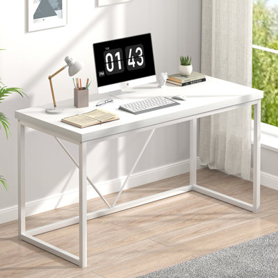 Hulste 47" Metal Base Computer Desk, White