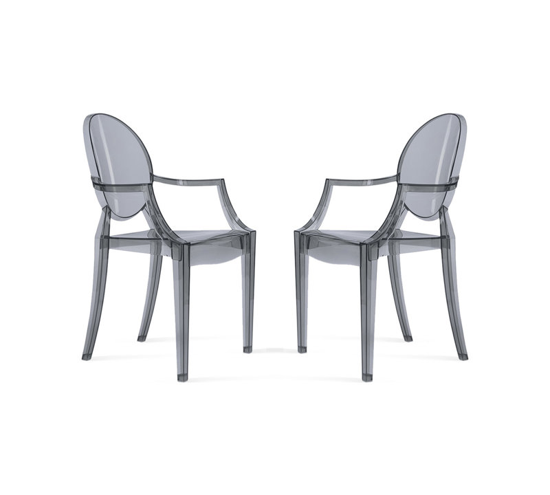  Fauteuil à dossier très grand Louis, Gris fumée