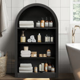 Free Standing Small Bathroom Storage with Open Shelves