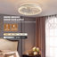 Ventilateur de plafond encastré blanc 24 po avec lumière DEL à intensité variable et télécommande, ventilateur de plafond moderne-808217627