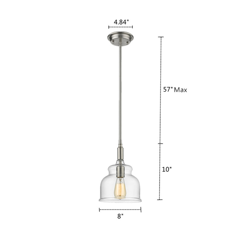 Dusek 1 - Light Brushed Nickel Single Pendant