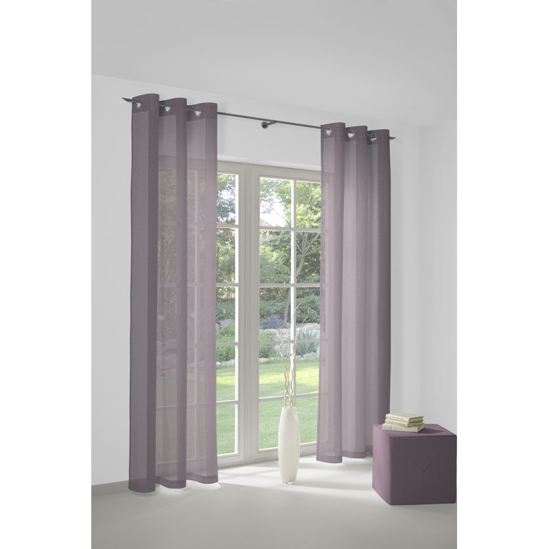 Semi Sheer Curtains, 145cm Width x 145cm Drop, Purple