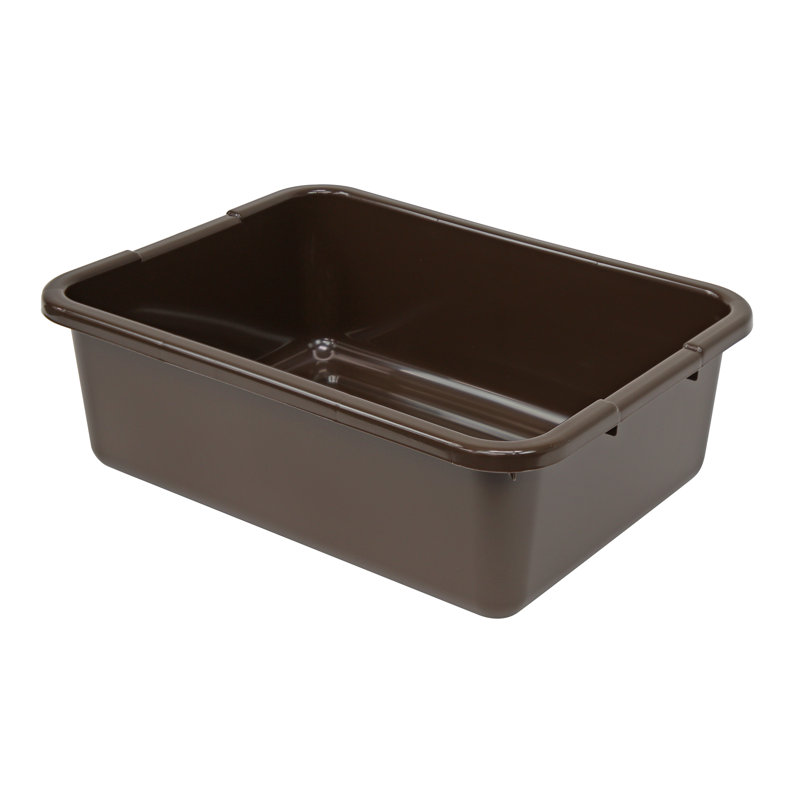 Bussing Tub, ribbed bottom, polypropylene, NSF, case of 12, 7" H x 21" W x 15" D, Brown