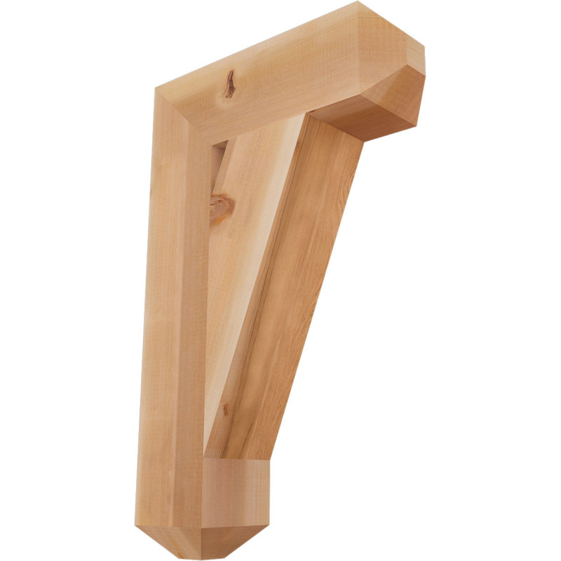 Traditional Craftsman Bracket, 32" H x 5.5" W x 20" D, Western Red Cedar (Smooth)