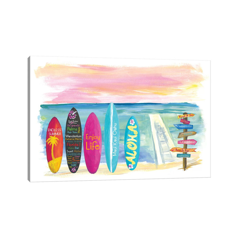 Planche de surf philosophie - Enjoy Life, Travel And Surf VII par Markus & Martina Bleichner - Giclée sur toile tendue avec châssis