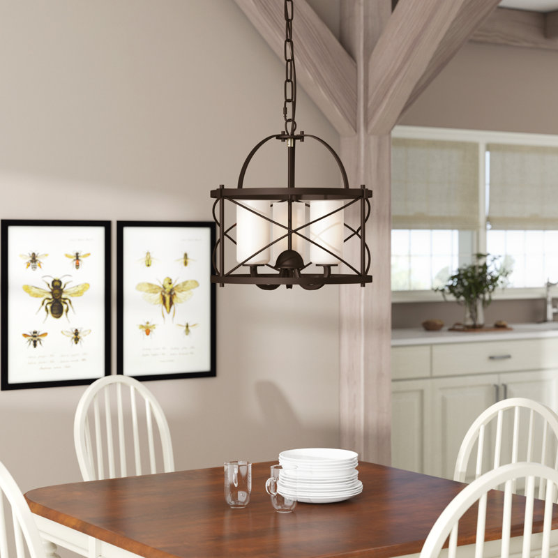 Luminaire suspendu tambour unique à 3 lumières Wright