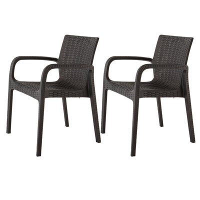 Fauteuil d'extérieur en résine Koppla, ensemble de 2