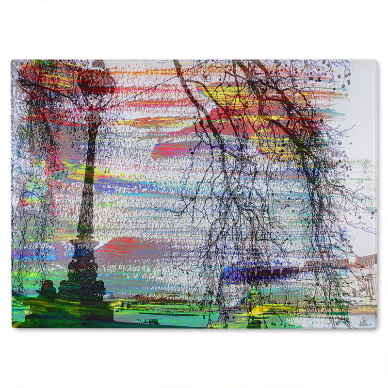 London Street Light Glass Chopping Board, 40cm L x 28cm W