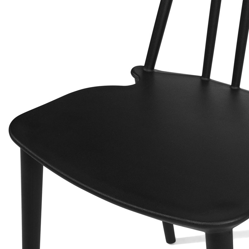 Vivian 45cm H Slat Back Stacking Side Chair, Black