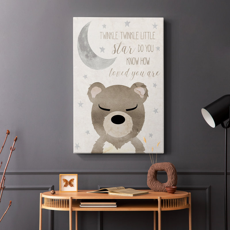 Goodnight Bear - Cavas enveloppés de galerie, H 18 po x l 12 po