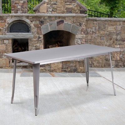 Commercial Grade Rectangular Metal Indoor-Outdoor Table