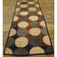 1960s Multi Circles Modern Vintage American Hooked Rug 4'1''x8'9'' Woven Carpet