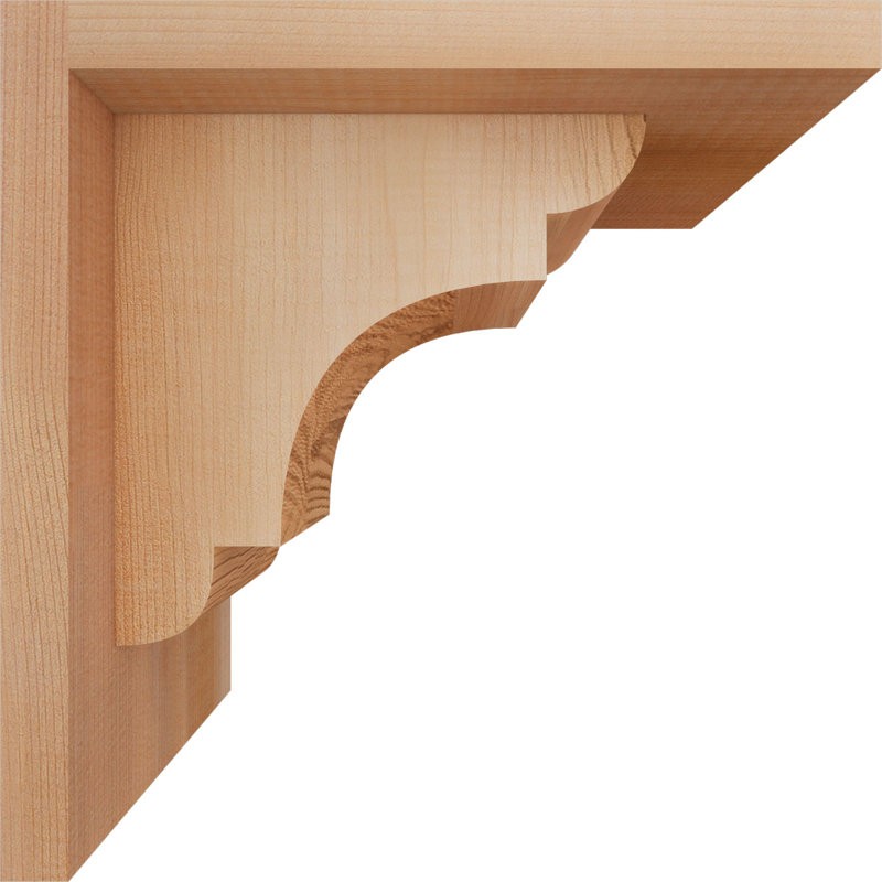 New Brighton Corbel avec plaque arrière, H 8 po x l 5,5 po x P 8 po, Cèdre rouge, Lisse
