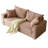 Alcantara 3-Seater 79.5'' Modern Upholstered Sofa with Square Armrests and 2 Throw Pillows-2125194808