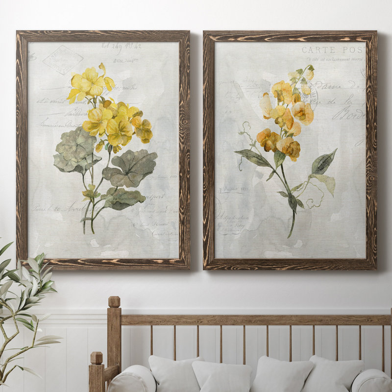 Canari lin géranium - ensemble de 2 reproductions d'art, H 37,5 po x l 55 po x P 1,5 po, Pas de tapis