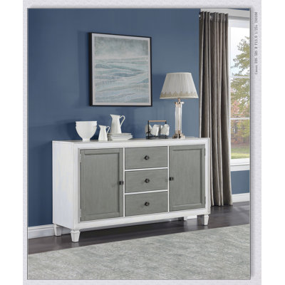 Katia Finish Server With Spacious Drawers And Shelves, Perfect For Rustic And Modern Kitchens And Dining Rooms.