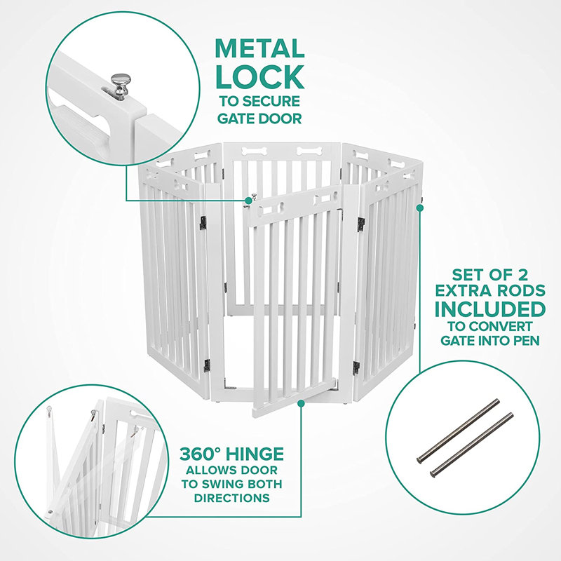 Barrière pour animaux autoportante, Bois clair