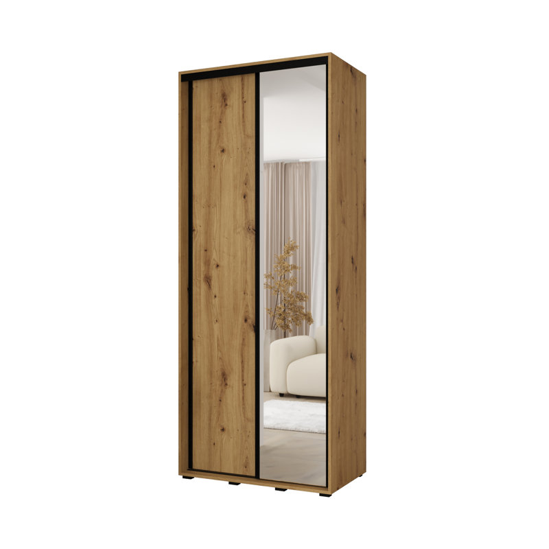 Laminate Wardrobe, Natural, 235.2cm H x 100cm W x 45cm D