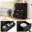 Anti-Tip Tall 5-Drawer Dresser With Rose Gold Handles, Black Wood Chest Of Drawers For Bedroom, Living Room Entryway Storage Organizer