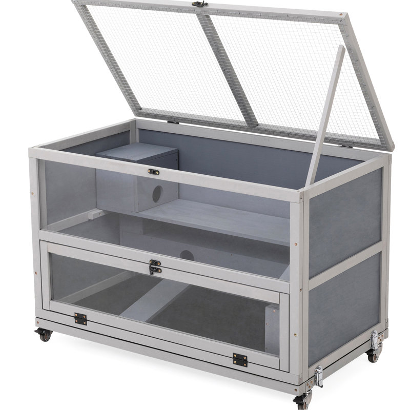 Cage en bois pour hamster, souris et rat gris