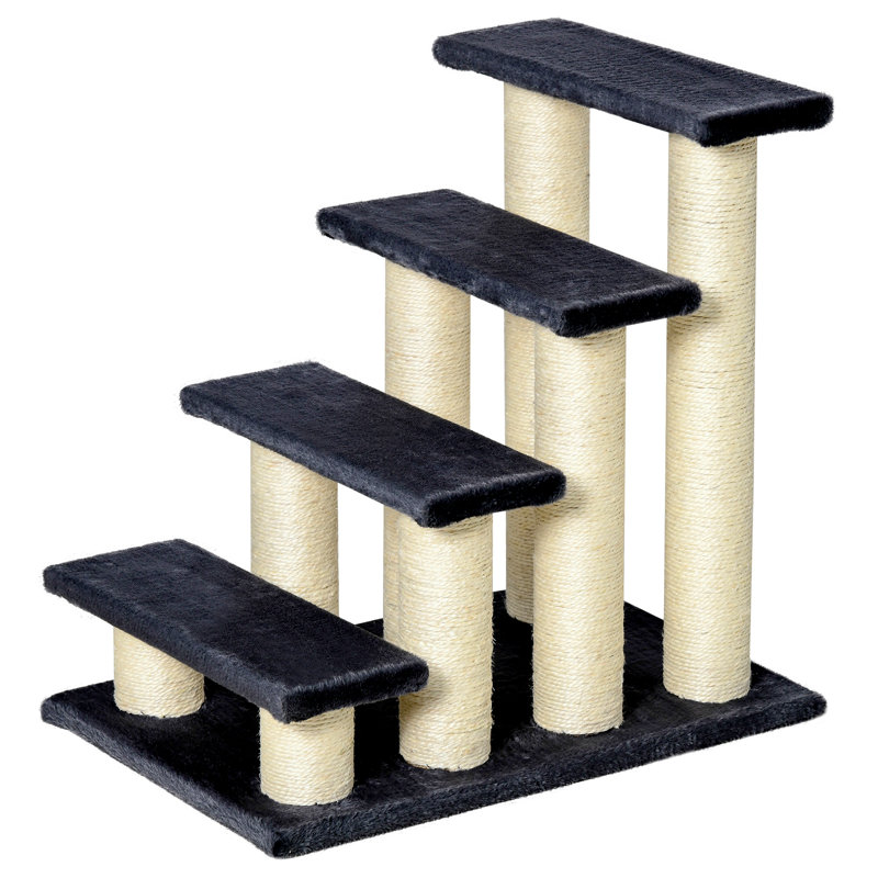 Gray Sisal Stair-Shaped Cat Tree with Scratching Posts