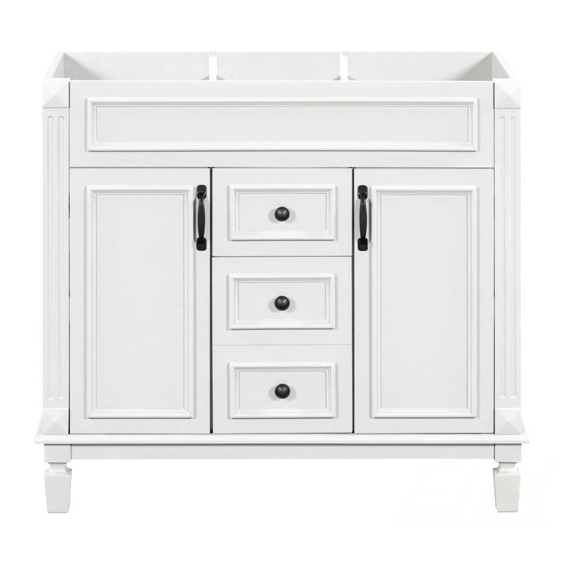 Meuble-lavabo de 36 po sans lavabo supérieur, armoire seulement, armoire de rangement moderne avec 2 portes à fermeture douce, meubles-lavabos et meubles-lavabos (sans lavabo)