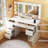 7-Drawer Large Makeup Vanity Desk with Adjustable Light & Power Outlet-1953177518