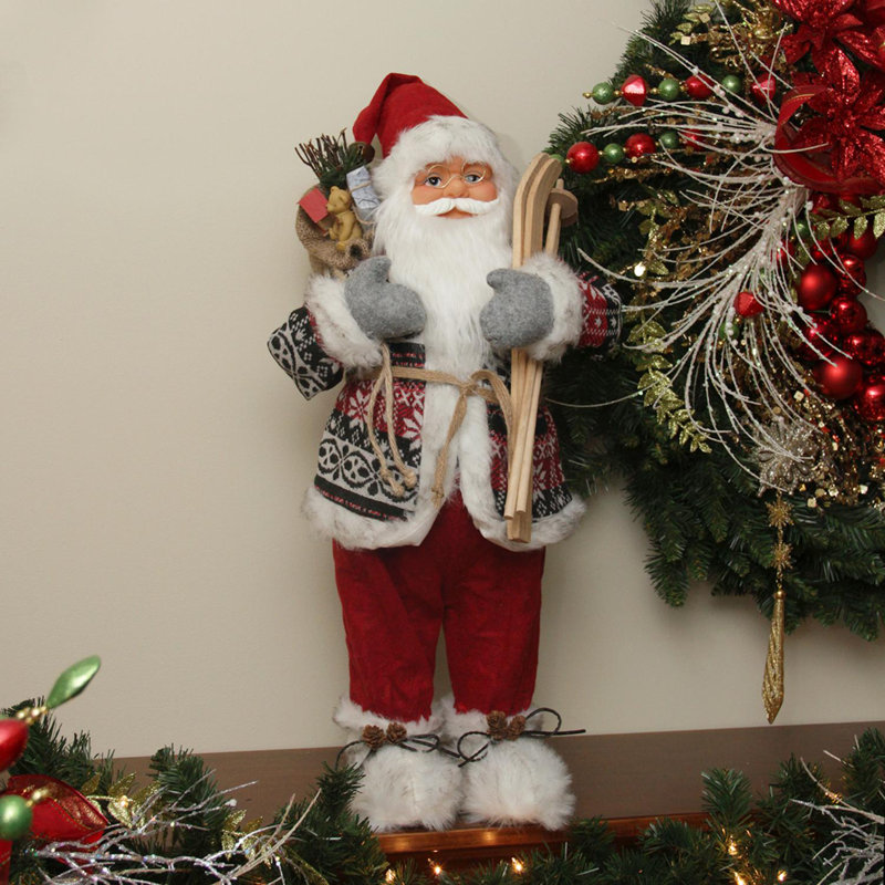 Figurine père Noël 24 po avec sac en toile de jute