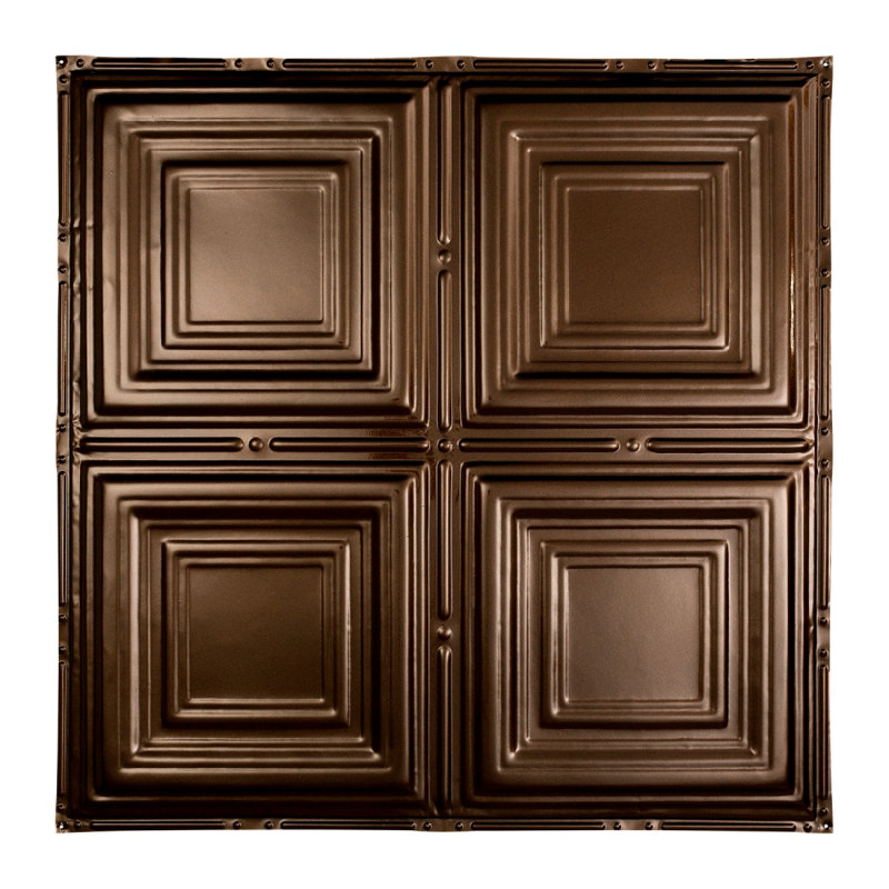 Carreau de plafond clouté Great Lakes Tin Syracuse 2 pi x 2 pi (paquet de 5), Bronze éclaté