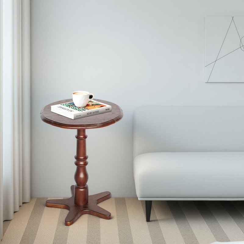 Petite table d'appoint ronde 15,75 pouces, Brun