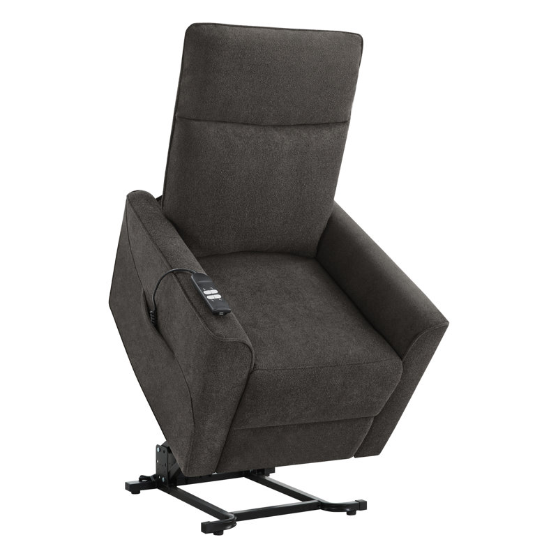 29.2'' Wide Upholstered Contemporary Power Lift Assist Recliner Chair, Elite Charcoal/Polyester