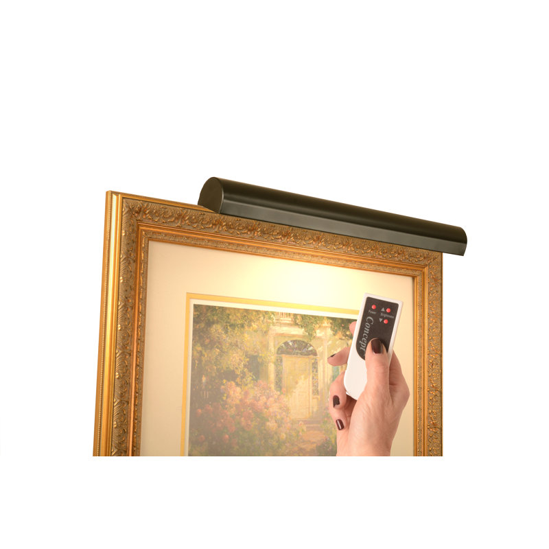 Luminaire pour tableau mural à DEL à intensité variable avec télécommande, Noir mat, H 1,75 po x l 18 po x P 7,5 po