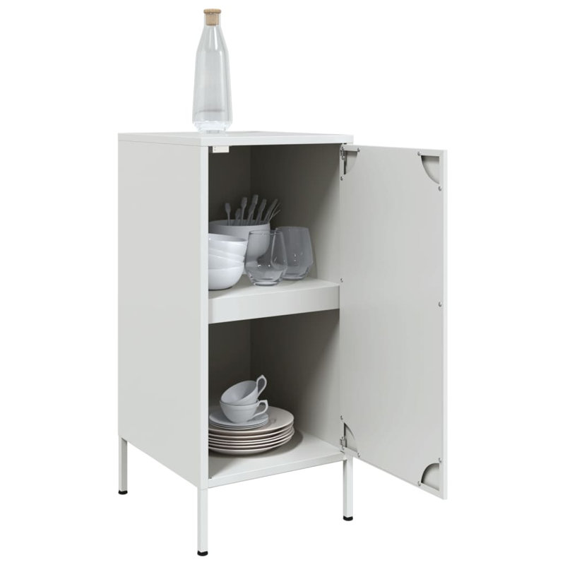 Amielle Steel Accent Cabinet, White