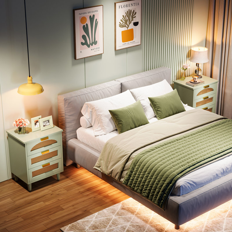 Attis 3-Drawer Rattan Nightstand Set of 2 | Wayfair