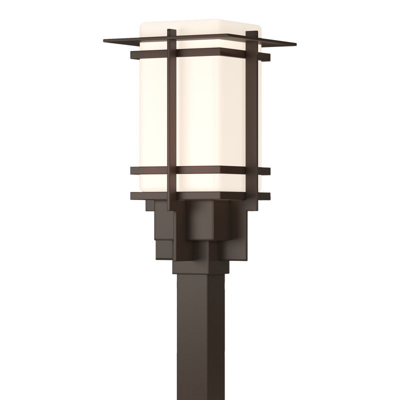 Tête de lanterne 1 lumière H 14,2 po Tourou, Opale, Bronze côtier