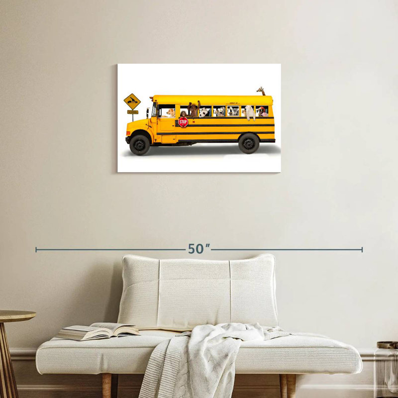 School Bus, 20" H x 30" W
