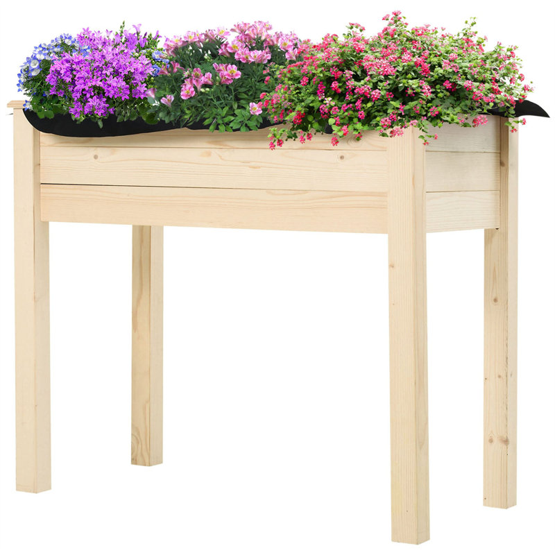 Akylah Wood Elevated Planter