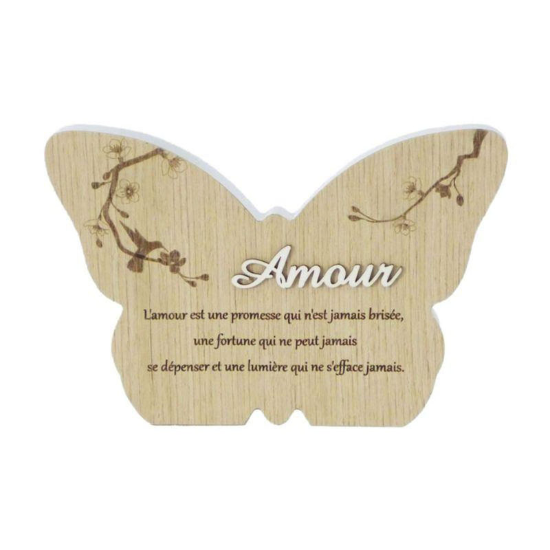 Plaque en forme de papillon "Amour"