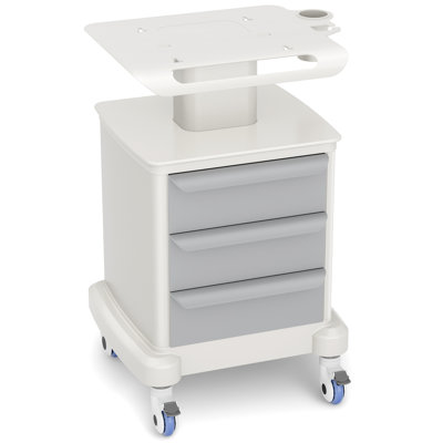 Chariot roulant médical et de salon de coiffure de 50 kg (110 lb) avec 3 tiroirs, cadre en ABS renforcé d'acier et roues verrouillables
