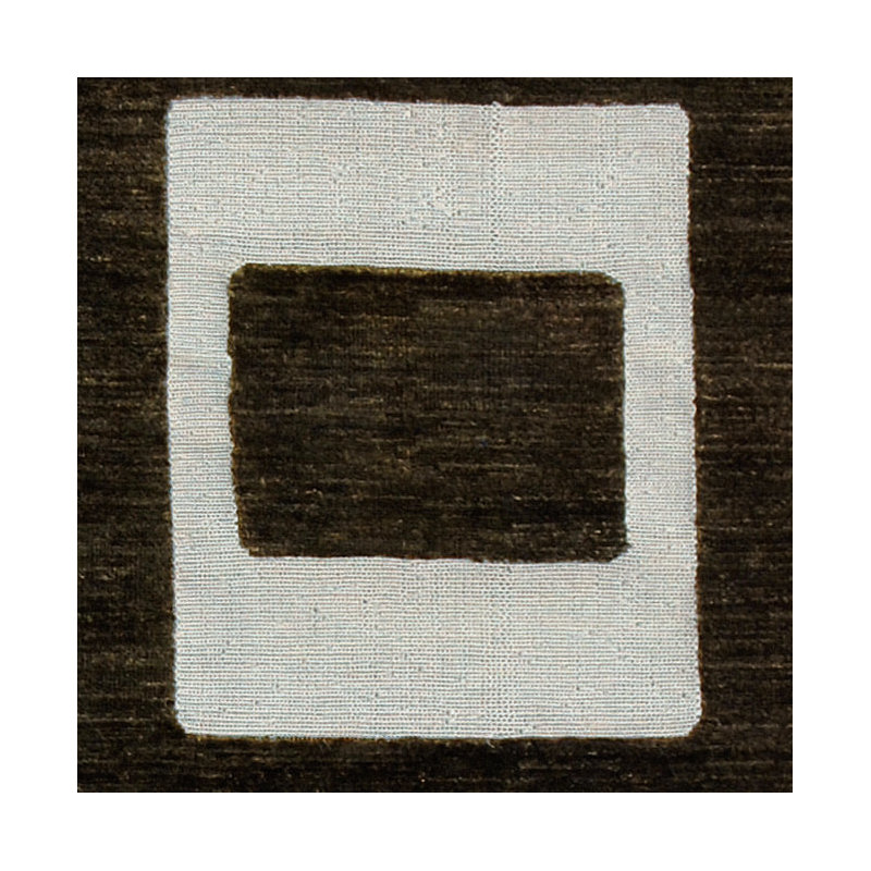 Santa Fe Silver/Black Area Rug, Rectangle 6' x 9'