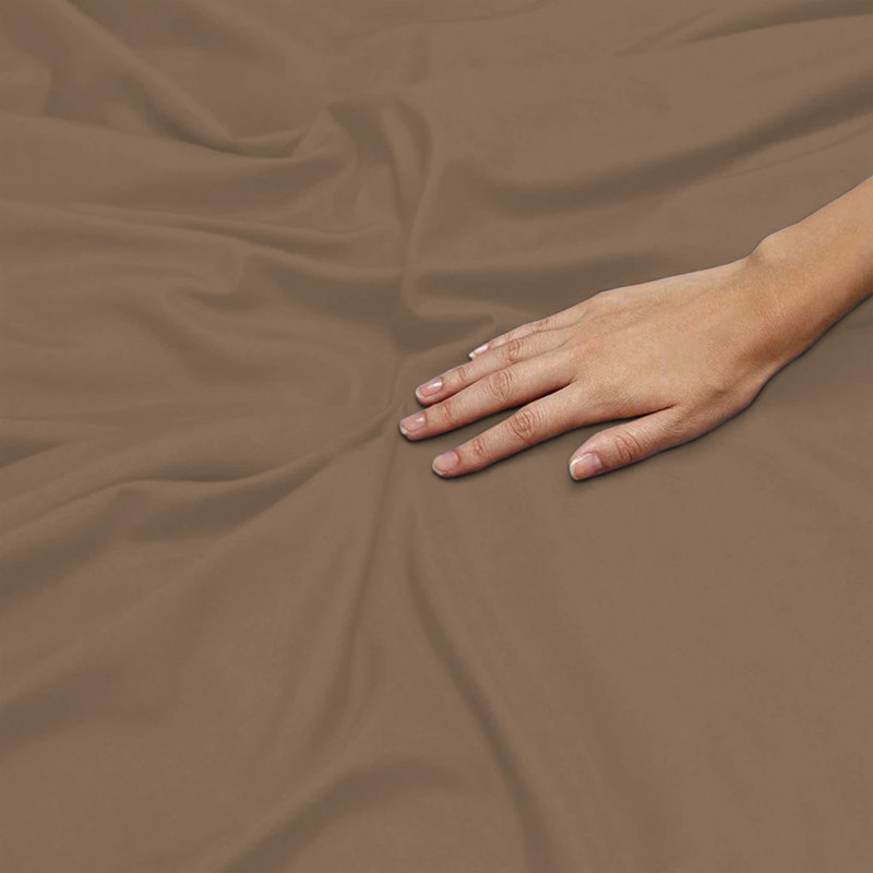 Hongsi 100% Egyptian-Like Cotton High-Quality Flat Bed Sheets, Kingsize (5'), Brown