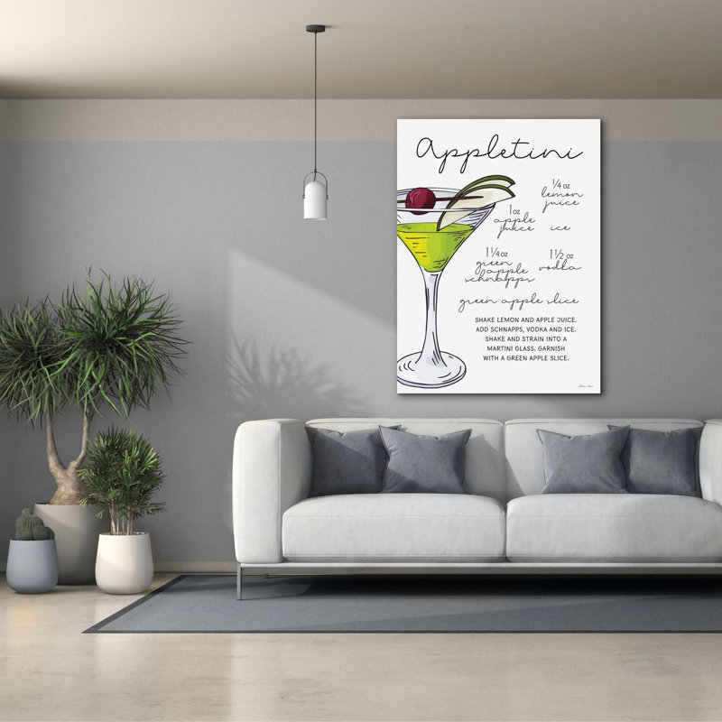  «Appletini Recipe» par Susan Ball, art mural sur toile, 40 po x 54 po