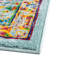 Tapis rond en polypropylène tissé à la machine à motif floral turquoise / bleu / orange-394193314