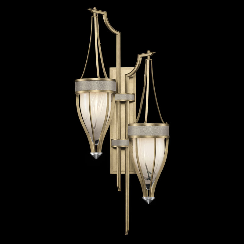 Applique murale H 41,5 po Mirage, Nickel / feuille d'or doux, Coco