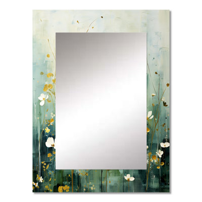 Purple Tranquil Oasis - Botanicals Unique Wall Mirror Decor, Modern Large Mirror, Printed Metal Art